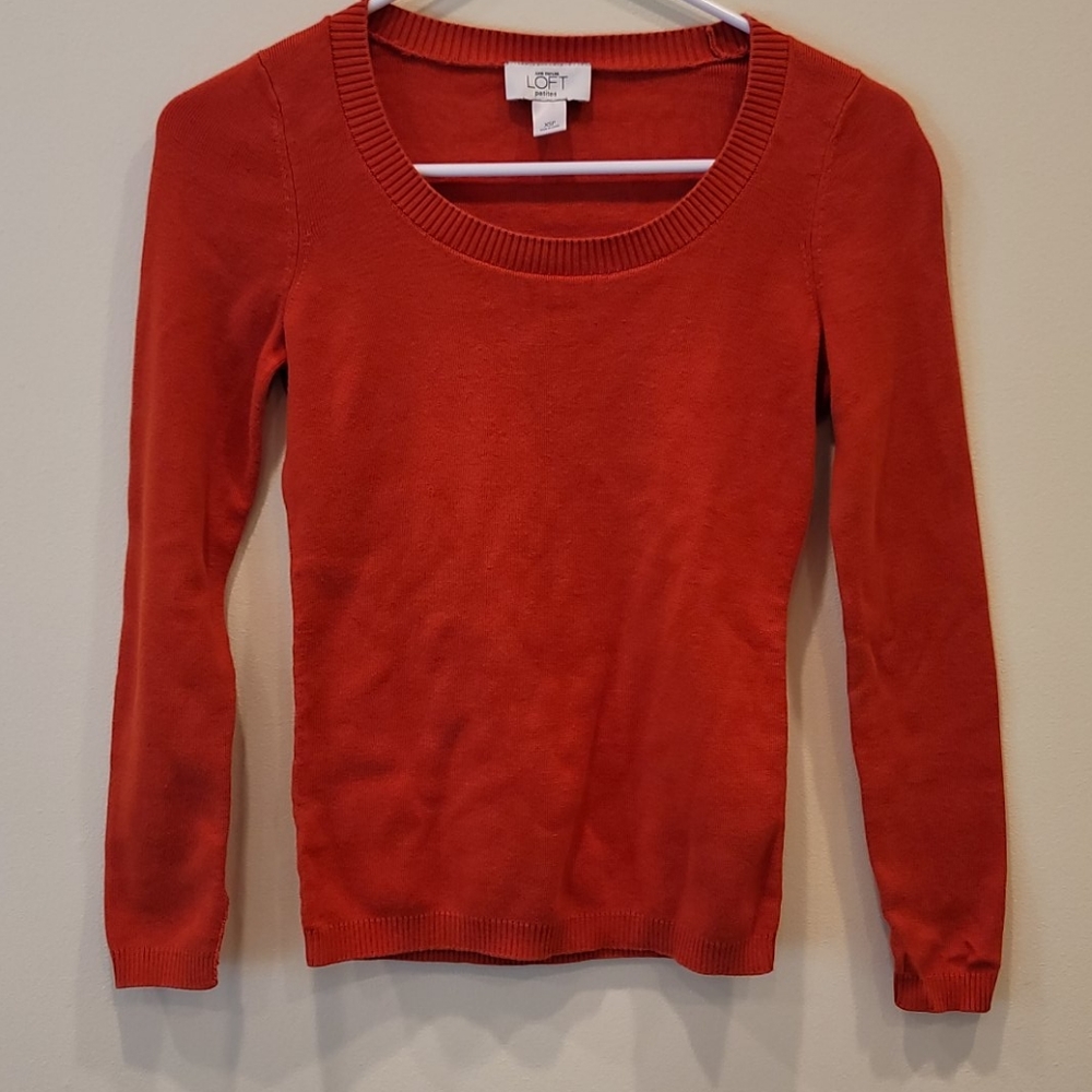 Ann Taylor loft cotton sweater, XSP orange